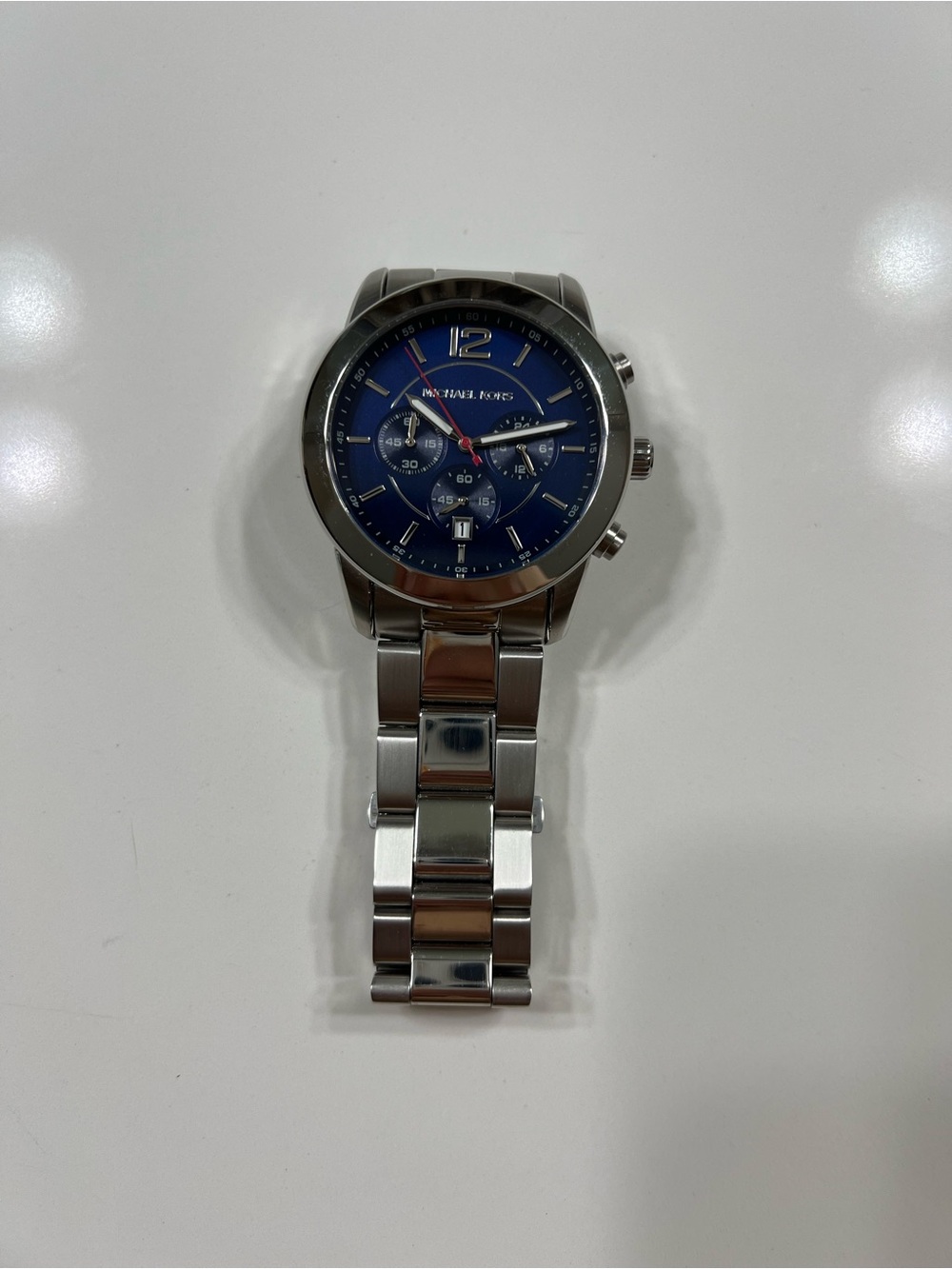 Michael Kors Stainless Steel Chronograph Watch - Blue Dial
